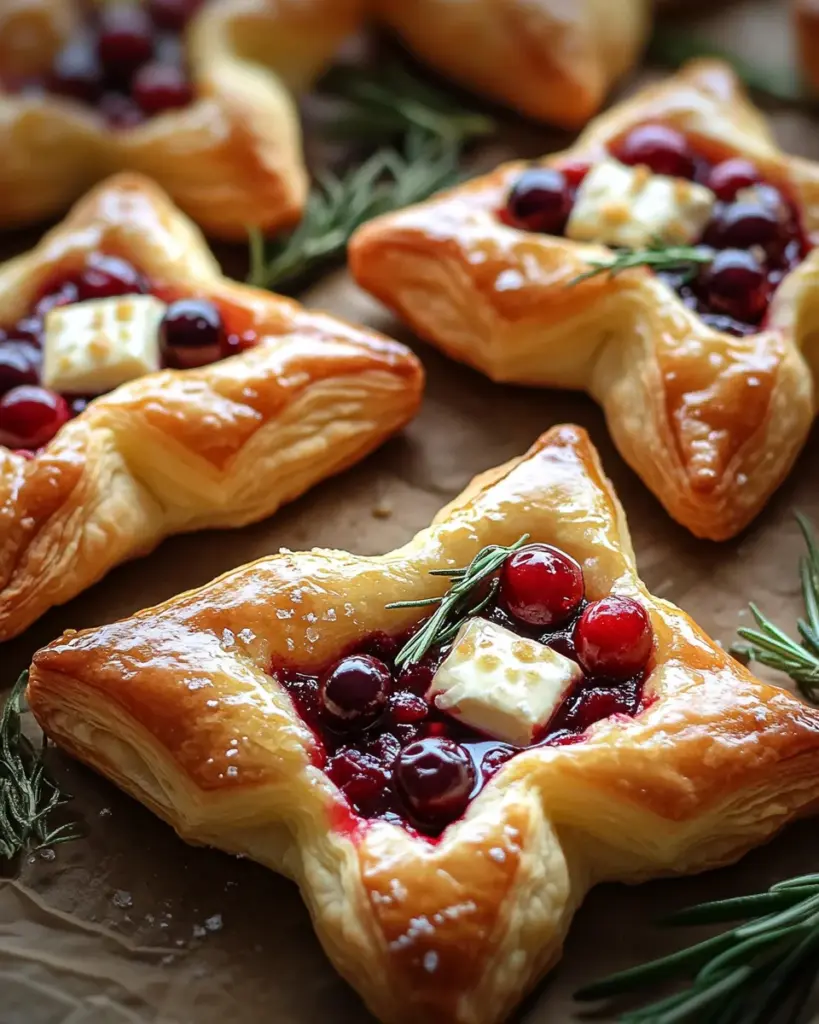 Blätterteigsterne mit Brie und Cranberrys