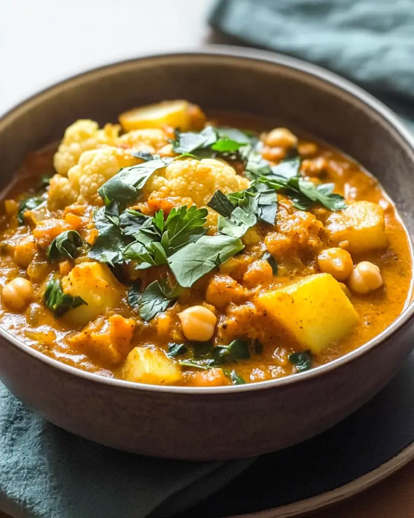 Blumenkohl-Kartoffel-Curry mit Kichererbsen