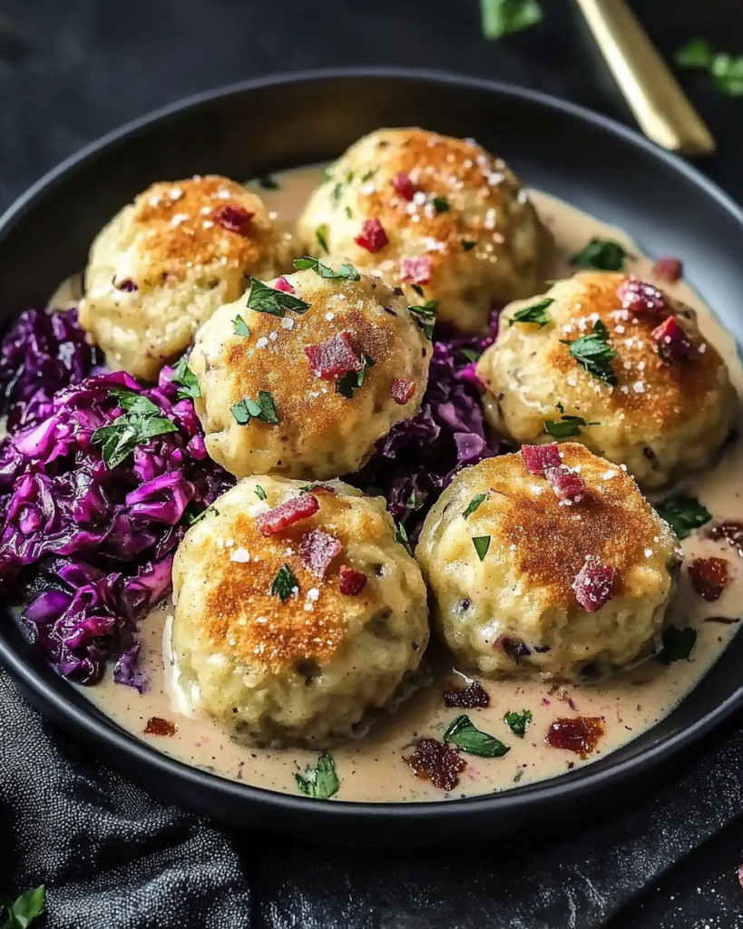 Brezenknödel mit fruchtigem Rotkohl und Speck-Sahne-Sauce: Ein Unglaubliches Ultimatives Rezept