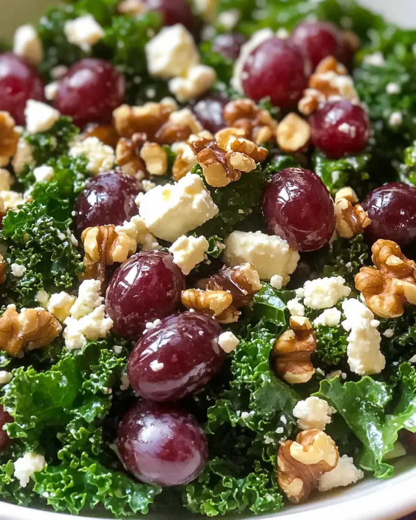 Grape and Feta Kale Salad