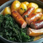 Grünkohl mit Kasslernacken, Schweinebacke und Würstchen