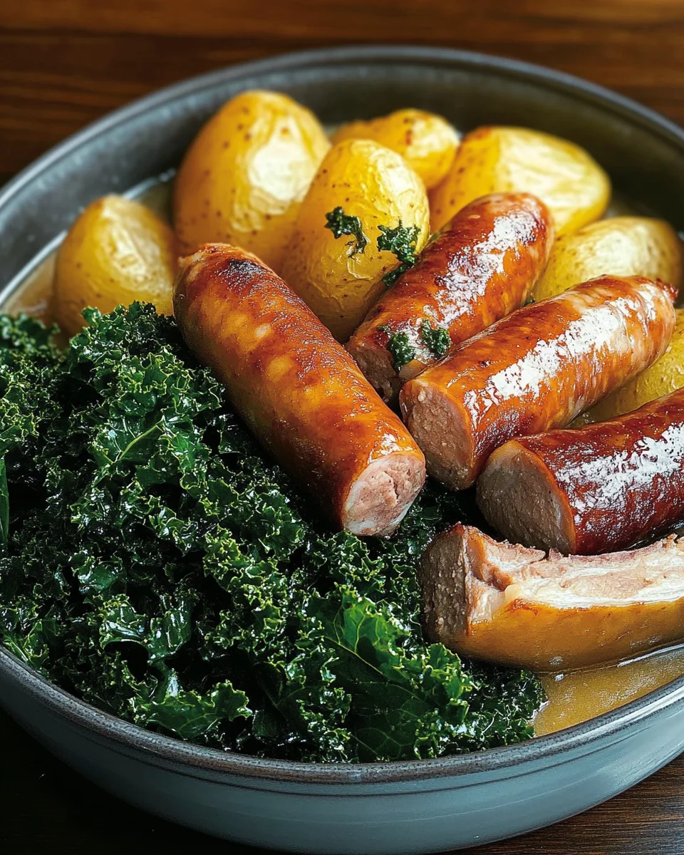 Grünkohl mit Kasslernacken, Schweinebacke und Würstchen