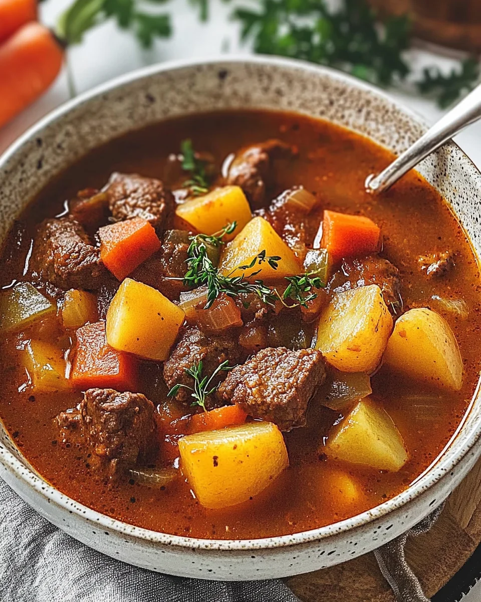 Gulaschsuppe mit Kartoffeln und Paprika - deftige Partysuppe