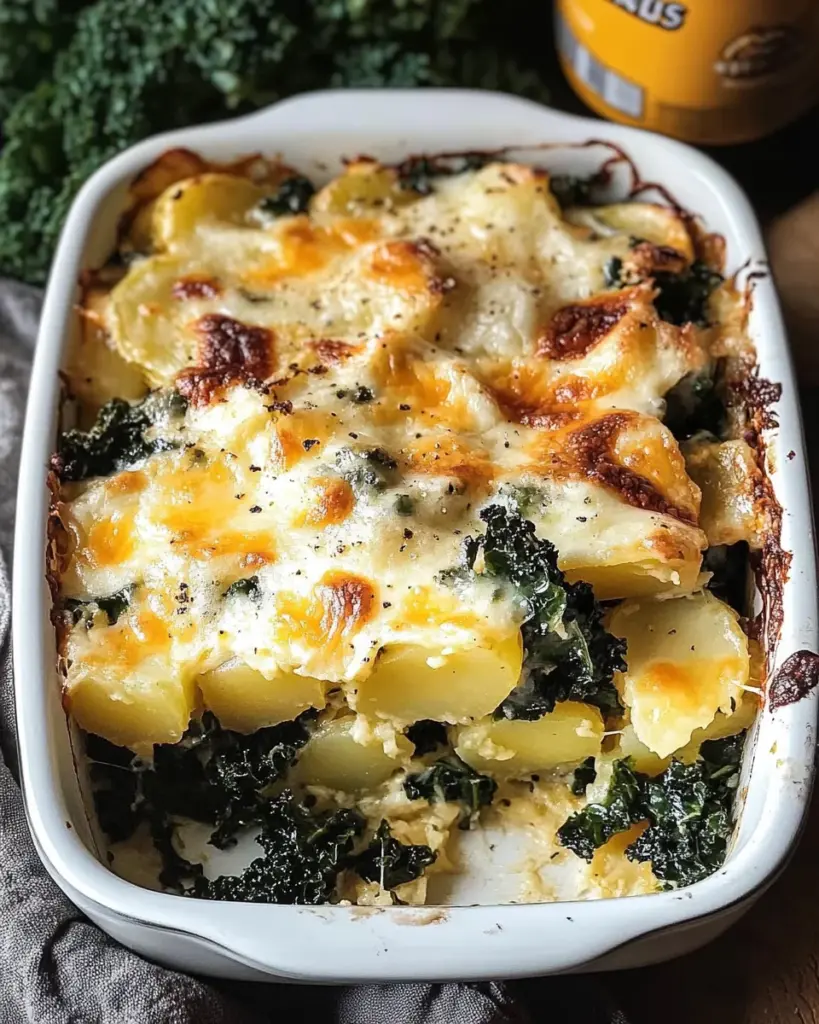 Kartoffel-Grünkohl-Auflauf mit Käse