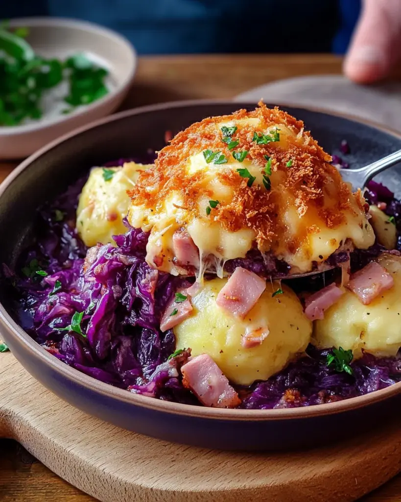 Knödel-Rotkohl-Auflauf