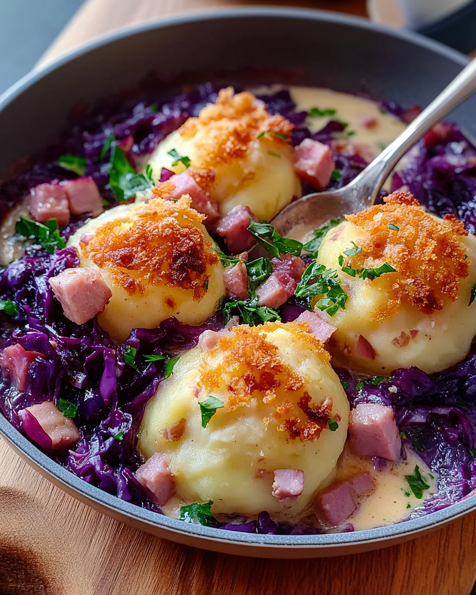 Knödel-Rotkohl-Auflauf