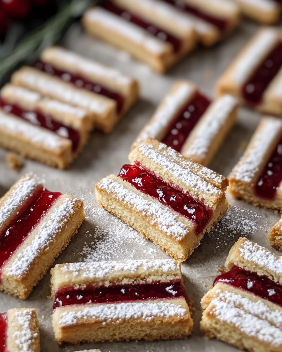 Rezept für zarte Linzer Streifen, einfache & schnelle Plätzchen im Zuckerstangen Look