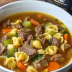 Rindfleischsuppe mit Muschelnudeln