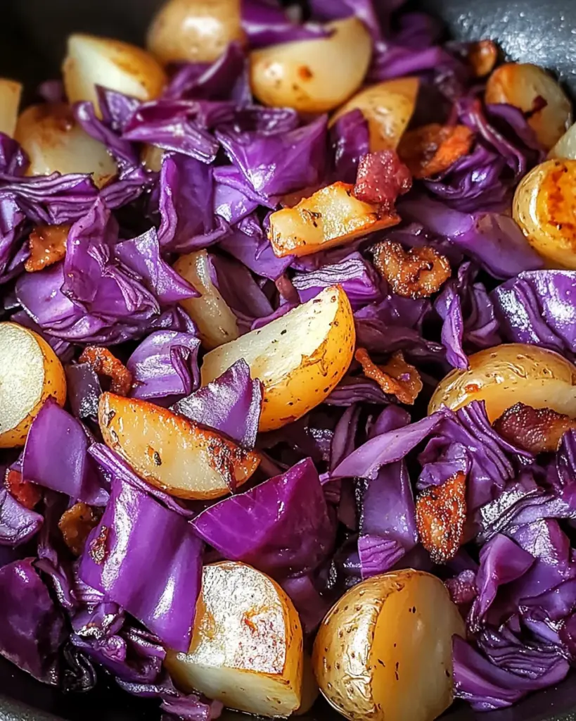 Rotkohl Pfanne mit Kartoffeln für einen gemütlichen Abend