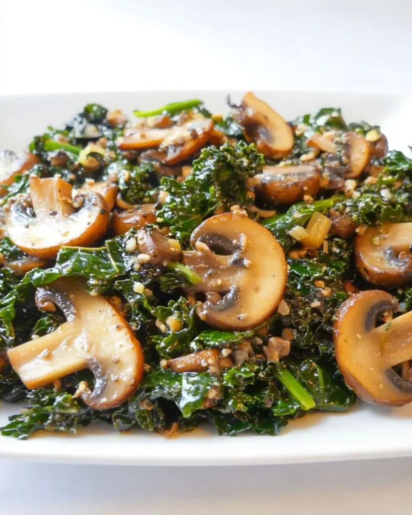 Smothered Kale with Baby Bella Mushrooms