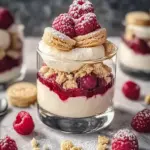 Vanillekipferl Dessert mit Himbeeren