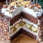 Weihnachtstorte mit Äpfeln und Schokolade