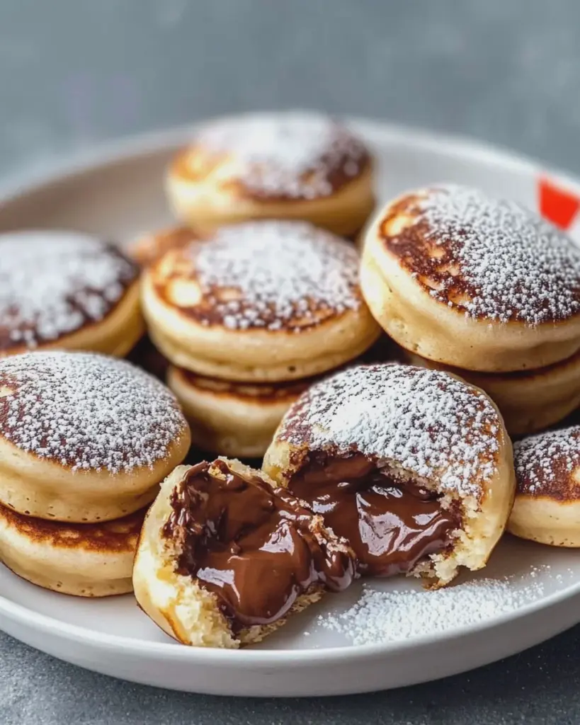 Einfaches Rezept für mit Nutella gefüllte Mini-Pfannkuchenbomben