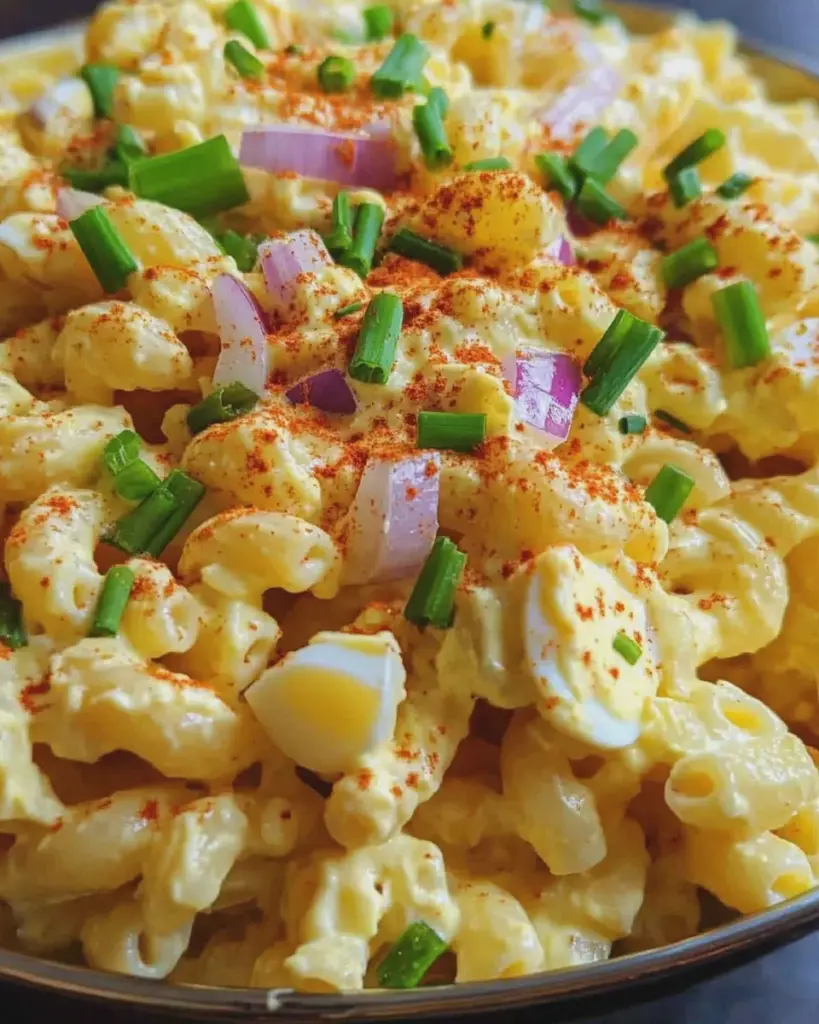 Gefüllter Eier-Nudelsalat