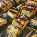 Halloumi Zucchini Spieße Vom Grill: Sommerlich, Lecker & Vegetarisch