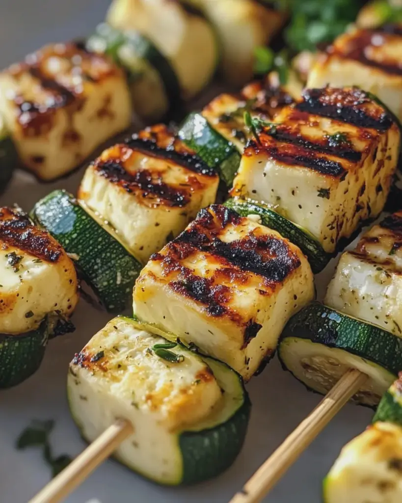 Halloumi Zucchini Spieße Vom Grill: Sommerlich, Lecker & Vegetarisch