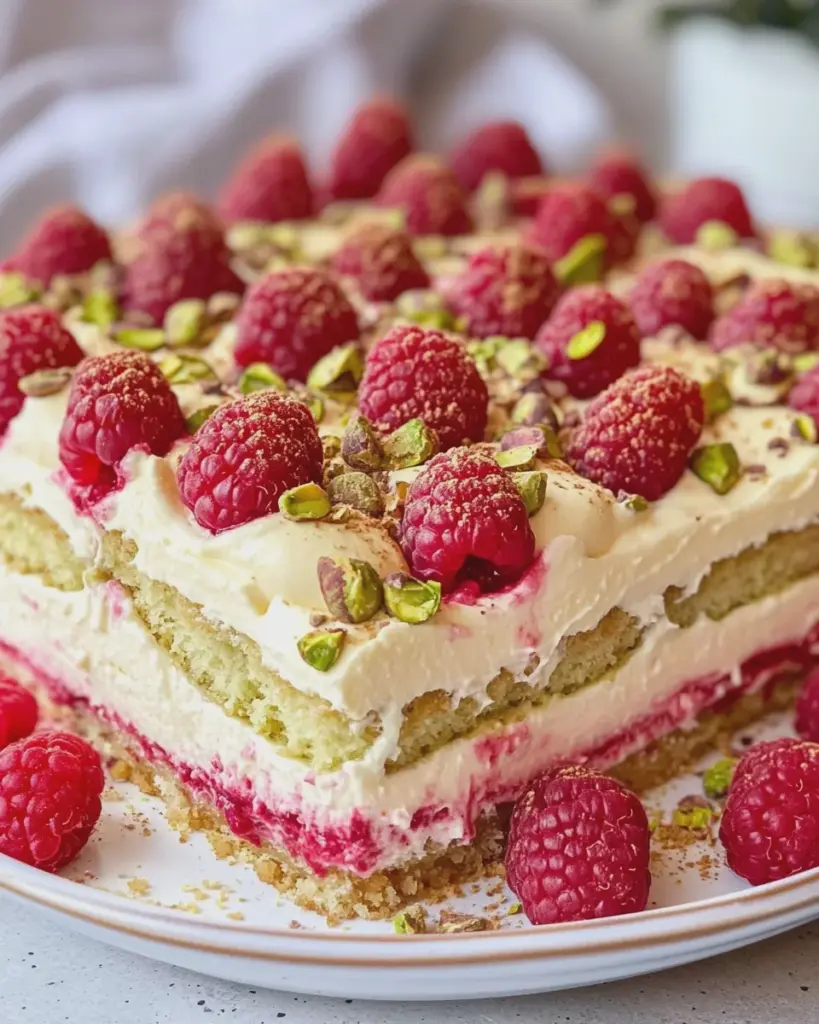 Himbeer-Pistazien-Tiramisu - ohne Ei