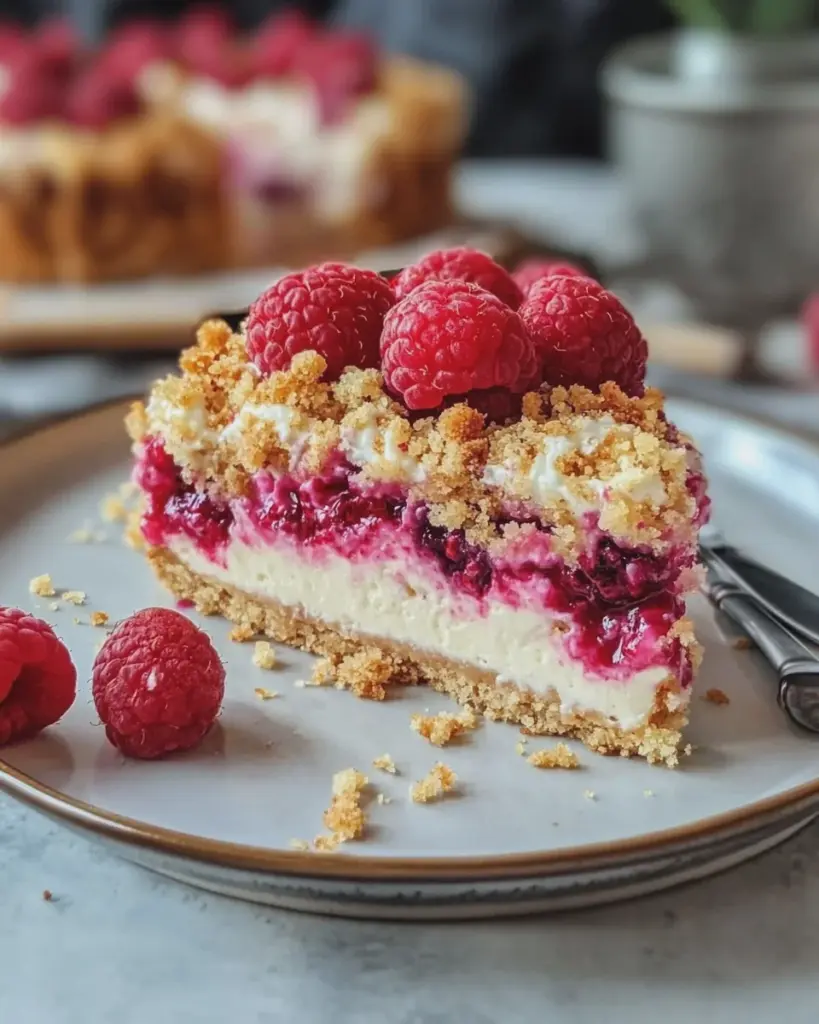 Himbeer Streusel Kuchen mit Joghurt Cheesecake