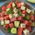 Wassermelonen-Feta-Salat mit Gurke und Minze