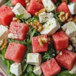 Wassermelonen-Feta-Salat mit Rucola